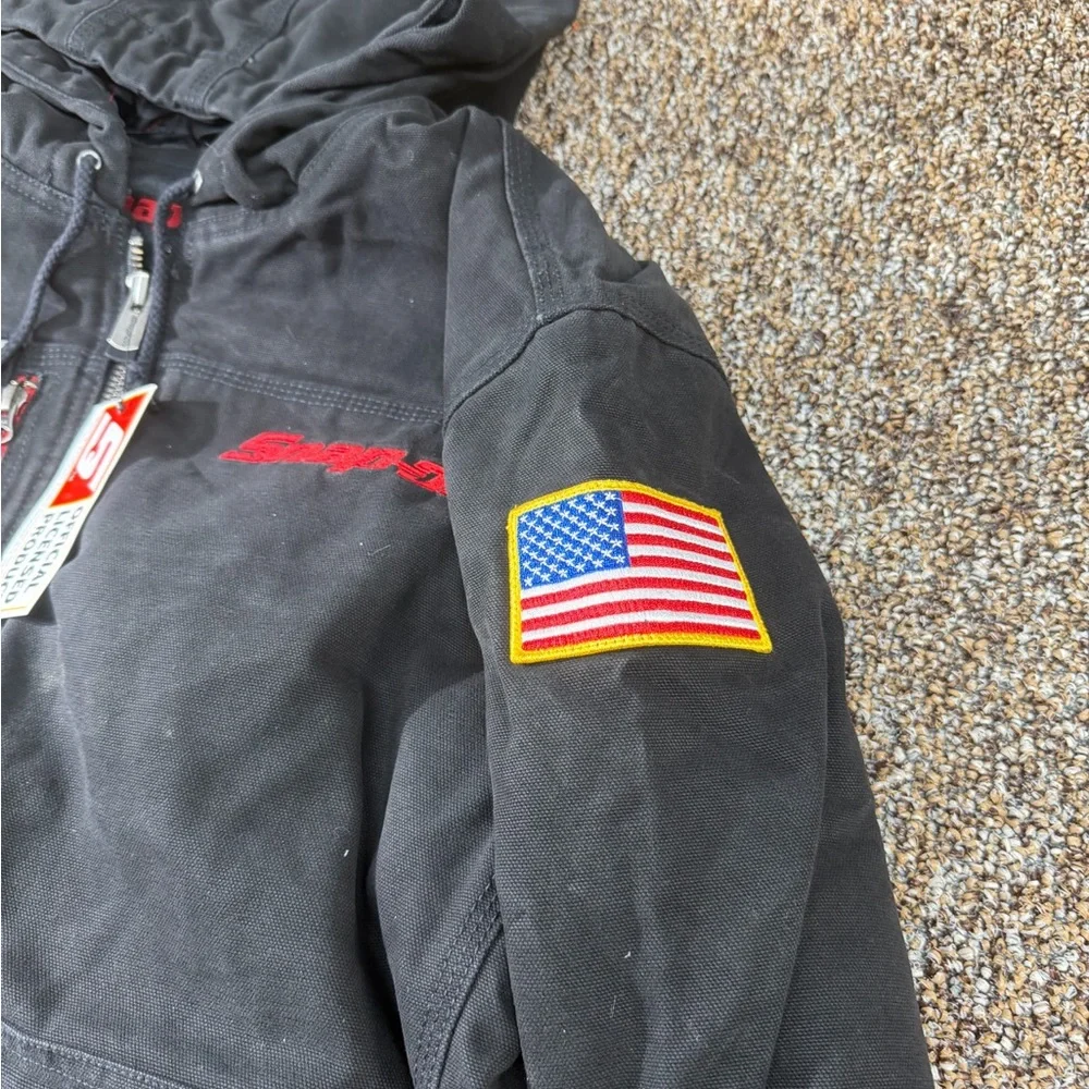 Snap-On Black Canvas Workwear Bomber with Red Lettering - Picture 9 of 16